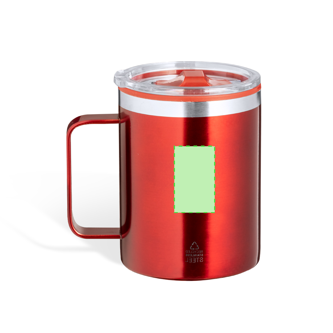 Taza metálica de camping con asa plegable 380 ml