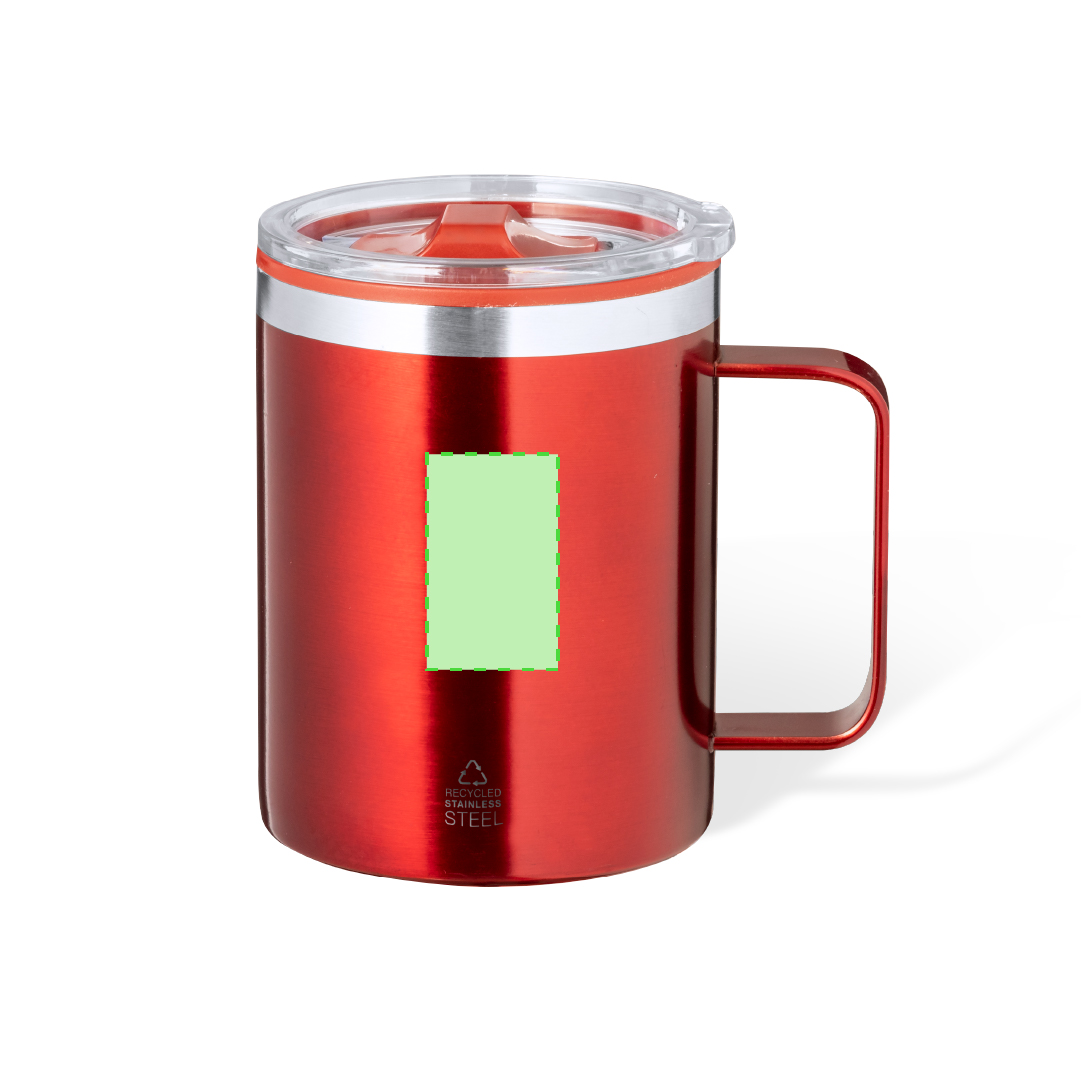 Taza metálica de camping con asa plegable 380 ml