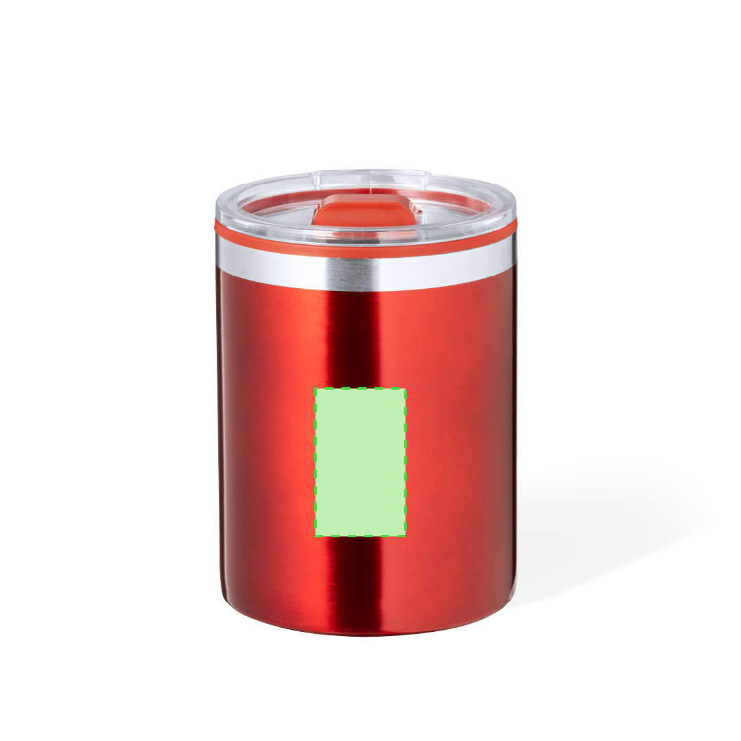 Taza metálica de camping con asa plegable 380 ml