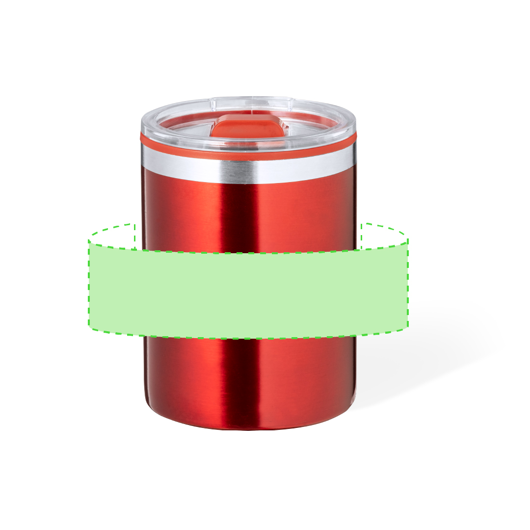 Taza metálica de camping con asa plegable 380 ml