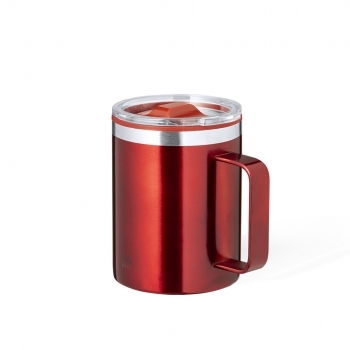 Taza metálica de camping con asa plegable 380 ml