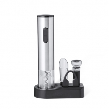 Set de vinos 4 accesorios con sacacorchos eléctrico decantador tapón y cortacápsulas