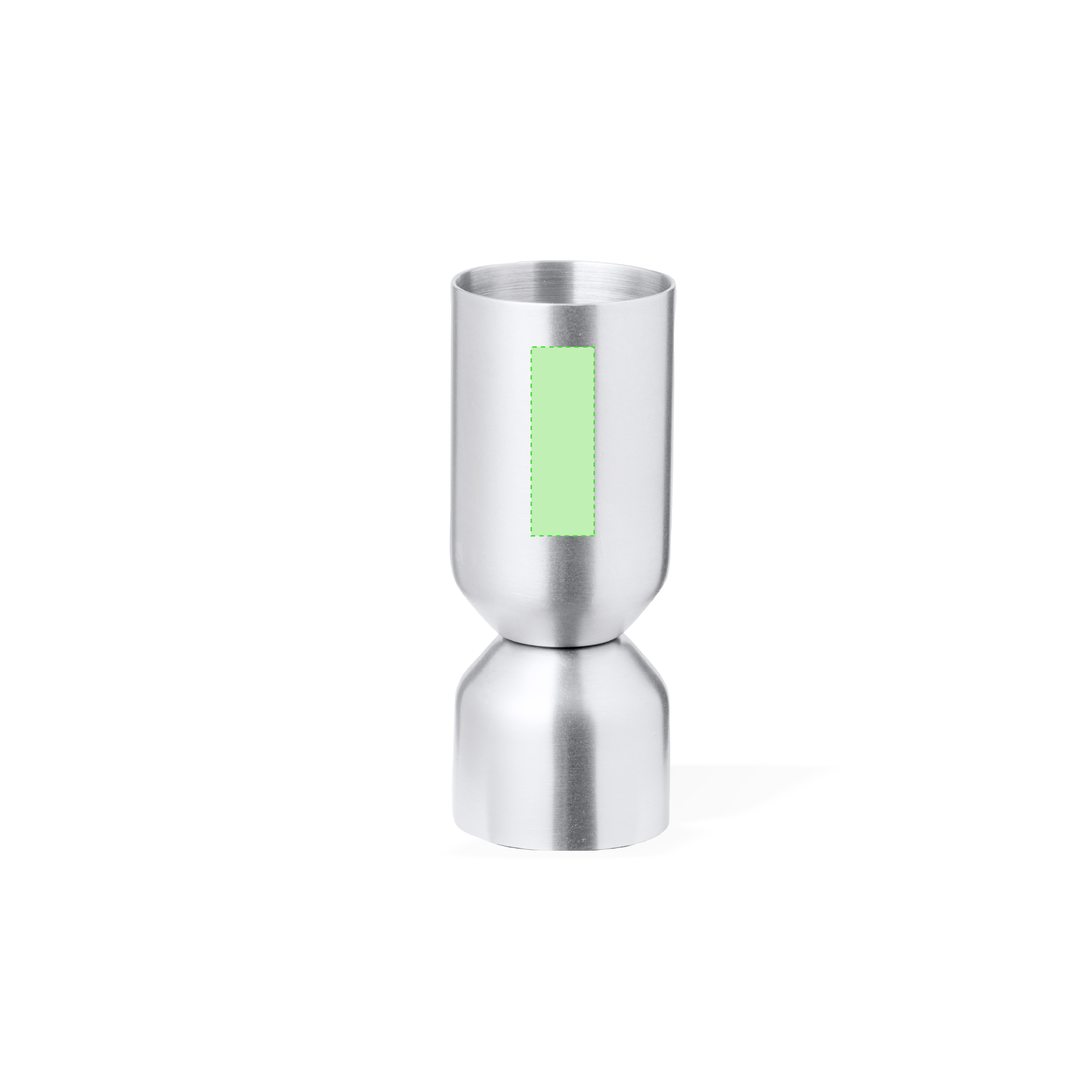 Medidor de bebidas de acero inoxidable mate grabado láser en caja kraft