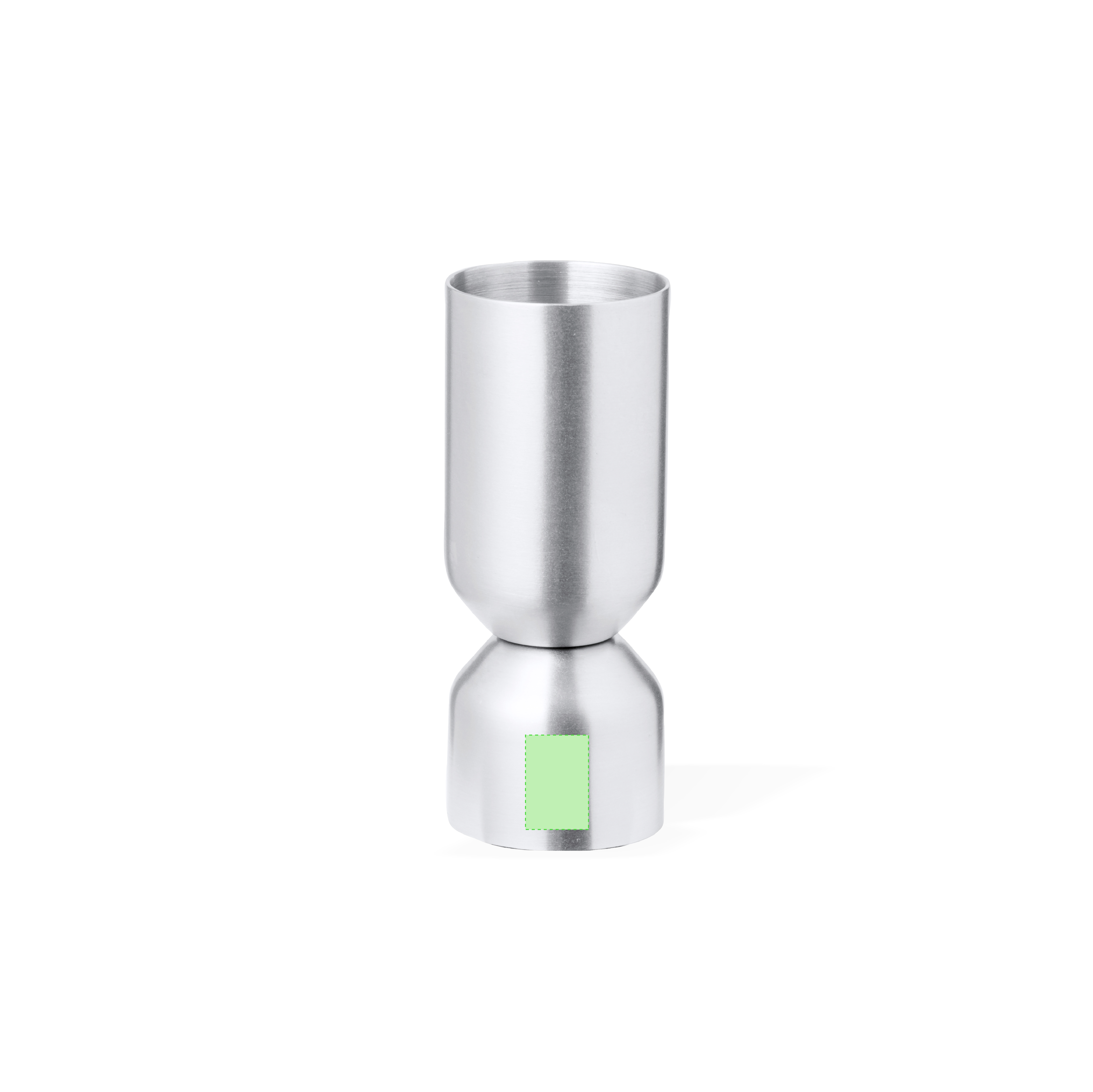 Medidor de bebidas de acero inoxidable mate grabado láser en caja kraft