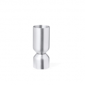 Medidor de bebidas de acero inoxidable mate grabado láser en caja kraft