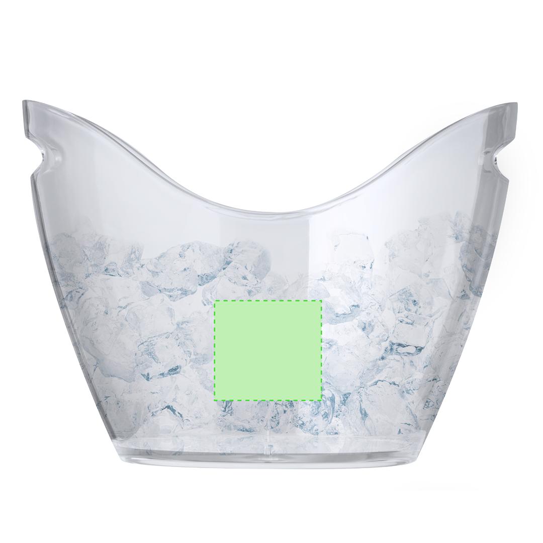 Cubitera transparente de PS 8 L para hasta 5 botellas con hielo