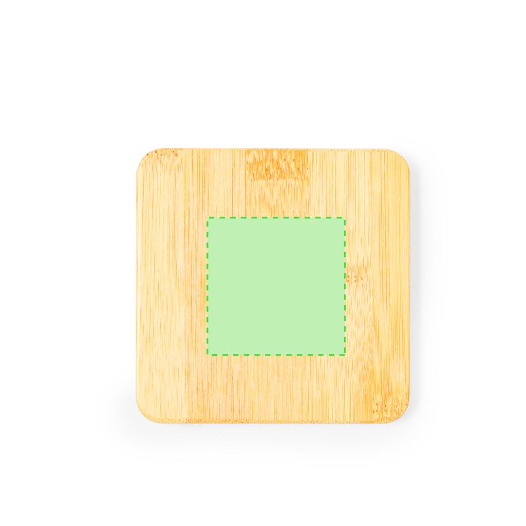 Posavasos con abridor integrado de bambú