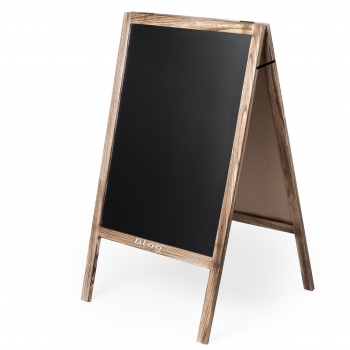 Pizarra de madera plegable de doble cara para hostelería y eventos