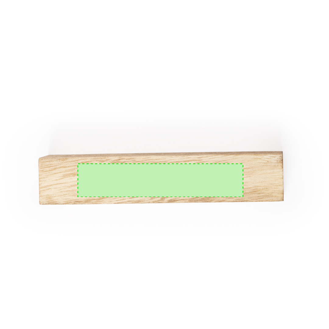 Portagráfica de madera con pizarra de doble escritura en caja kraft