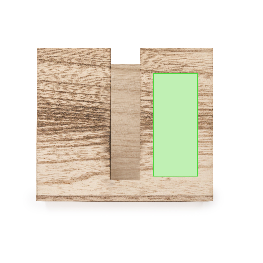 Servilletero de madera diseño industrial con ranura lateral de extracción