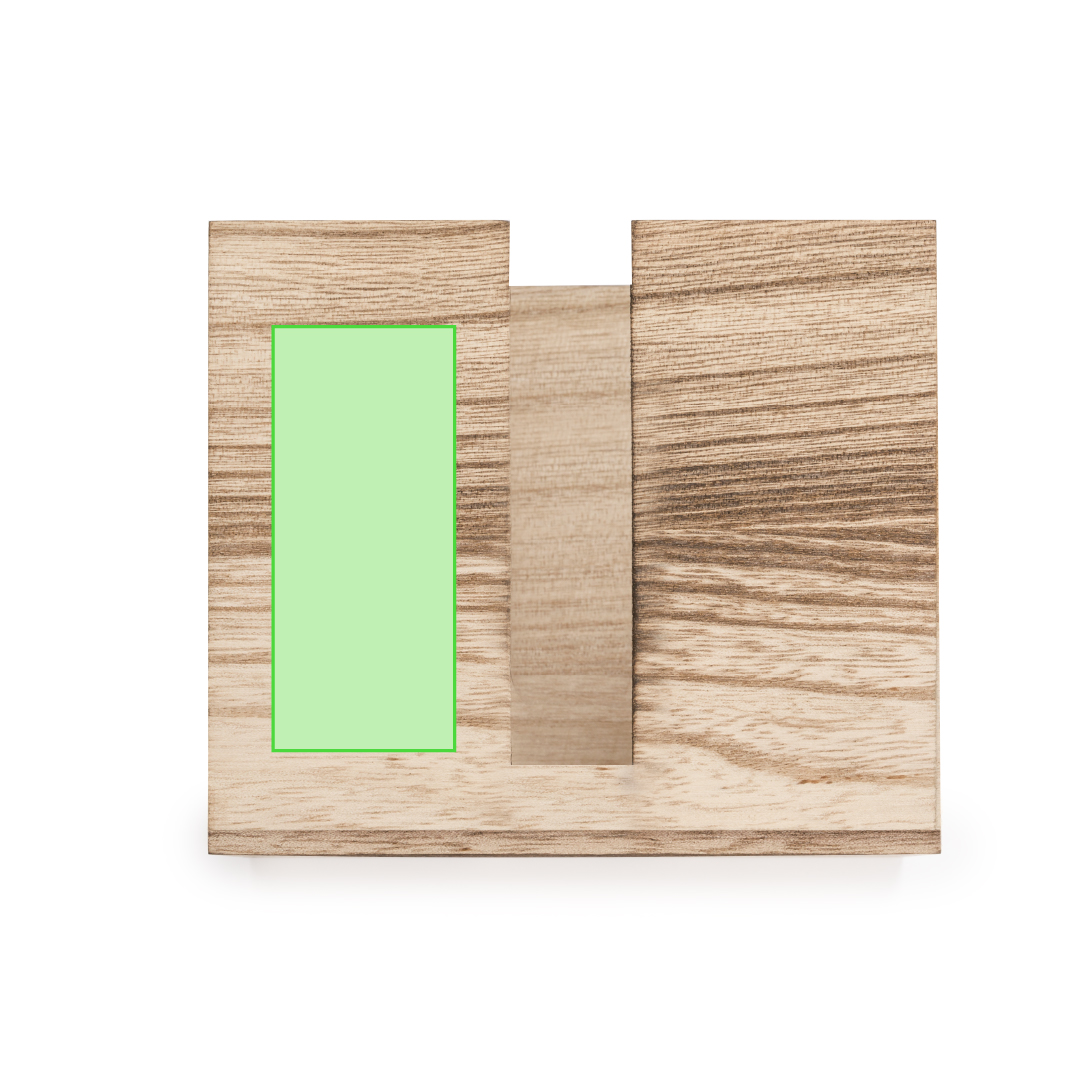 Servilletero de madera diseño industrial con ranura lateral de extracción