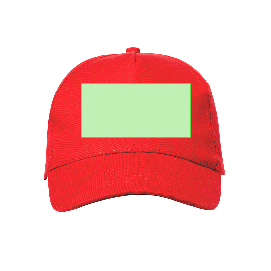 Gorra 5 paneles de algodón orgánico con ventilación bordada, cierre de hebilla metálica y logo en etiqueta
