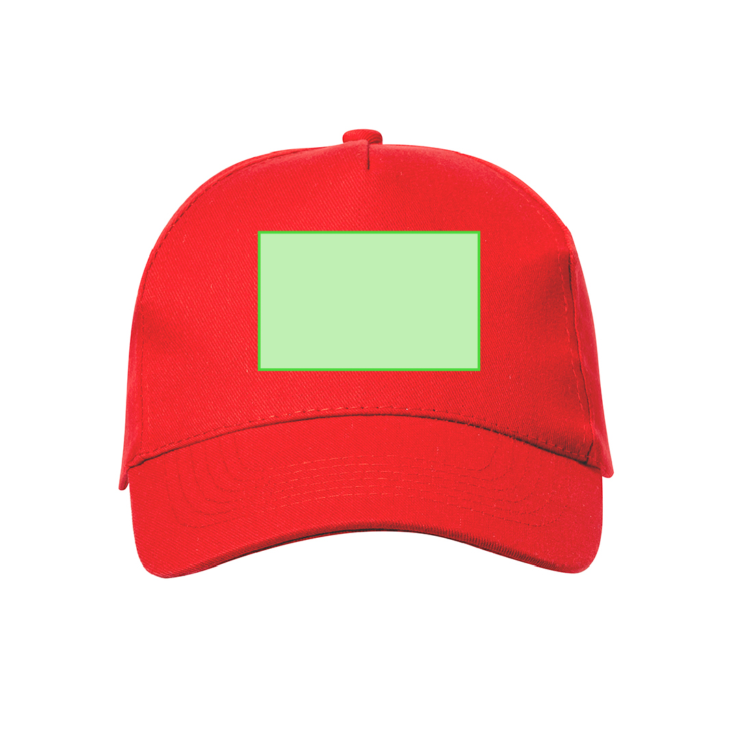 Gorra 5 paneles de algodón orgánico con ventilación bordada, cierre de hebilla metálica y logo en etiqueta