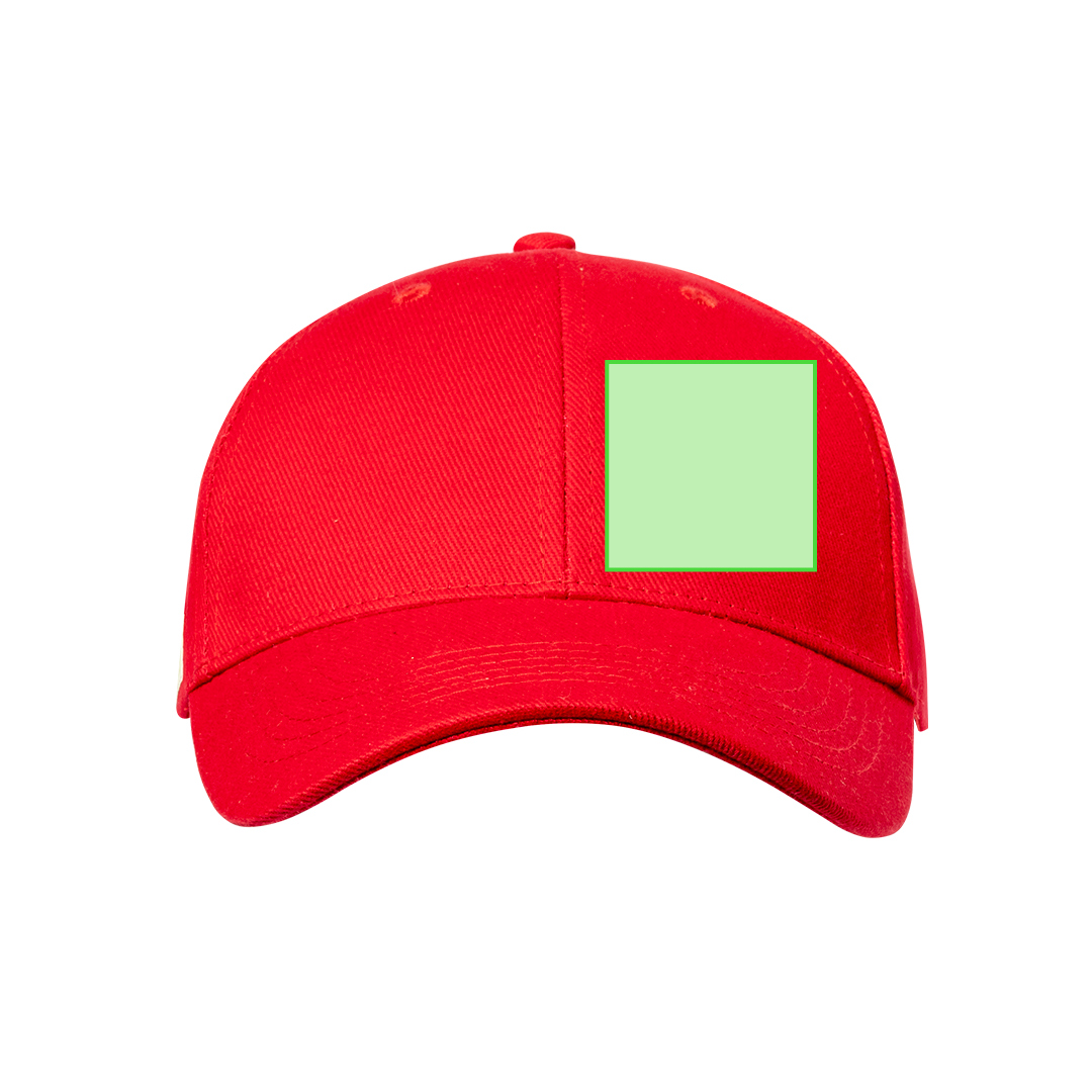 Gorra 6 paneles de algodón orgánico con ventilación bordada, cierre de hebilla metálica y logo en etiqueta