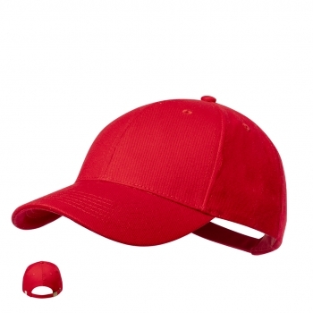 Gorra 6 paneles de algodón orgánico con ventilación bordada, cierre de hebilla metálica y logo en etiqueta