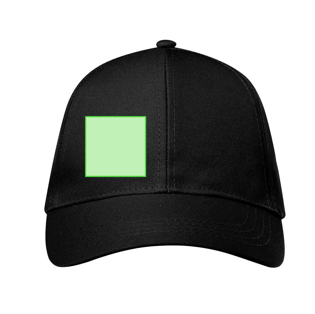 Gorra 6 paneles de poliéster RPET reciclado con cierre de velcro y etiqueta distintiva RPET