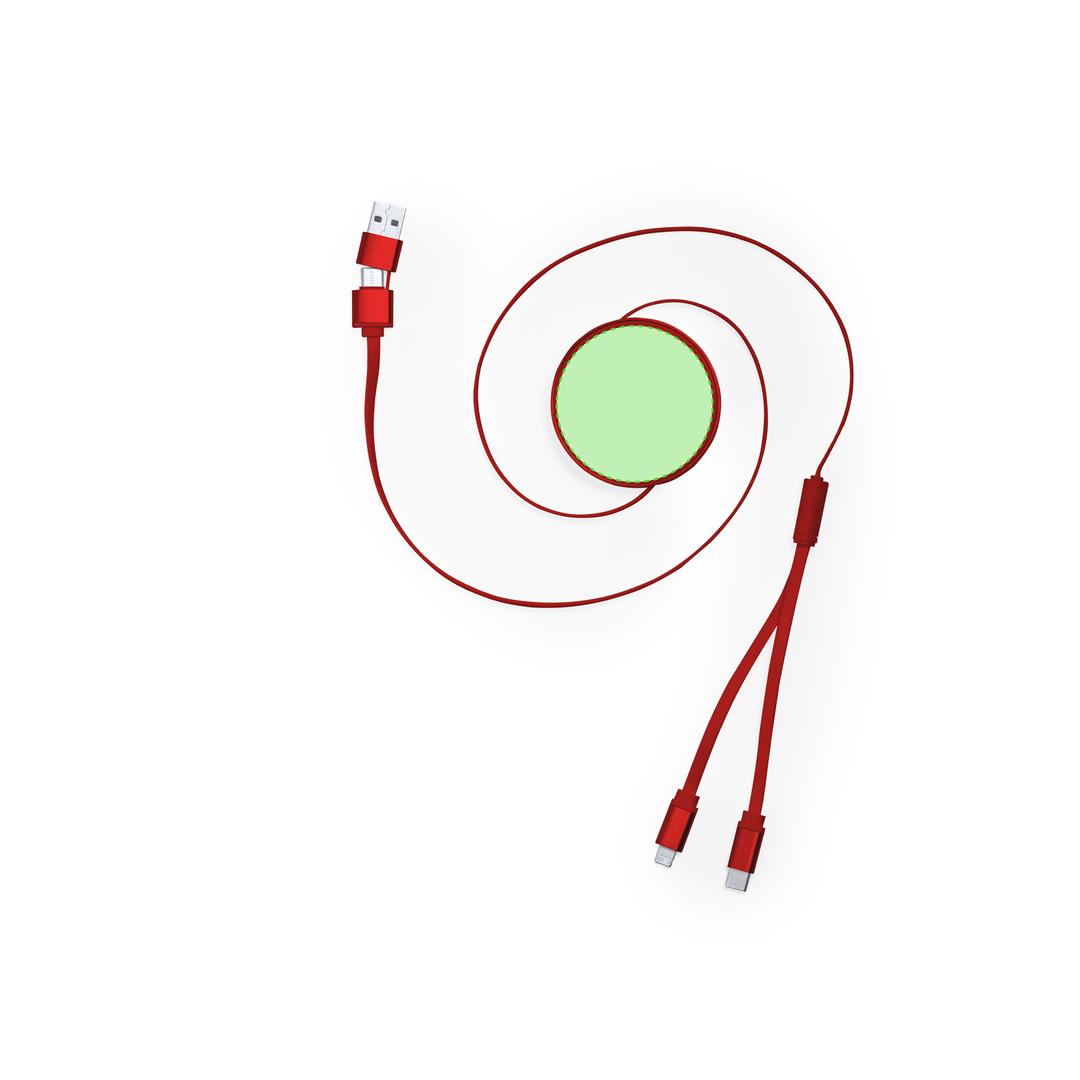 Cable cargador extensible de aluminio reciclado 3 en 1 universal