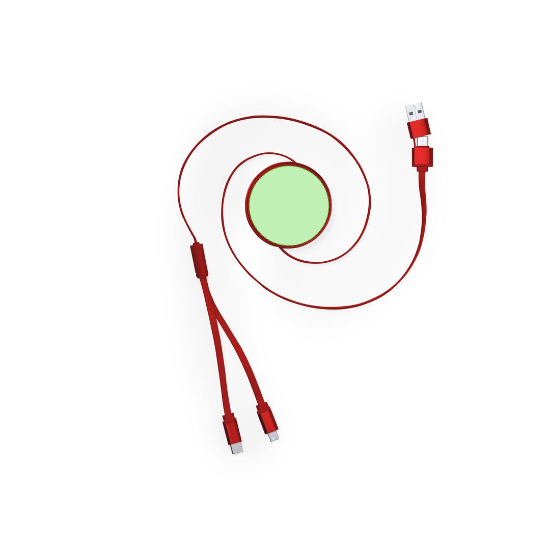 Cable cargador extensible de aluminio reciclado 3 en 1 universal