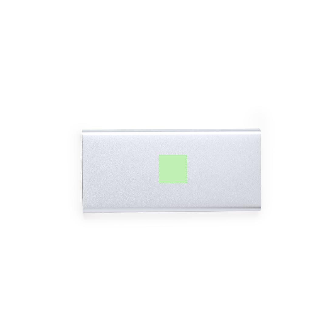 Powerbank de aluminio de alta capacidad con 10000 mAh y múltiples salidas