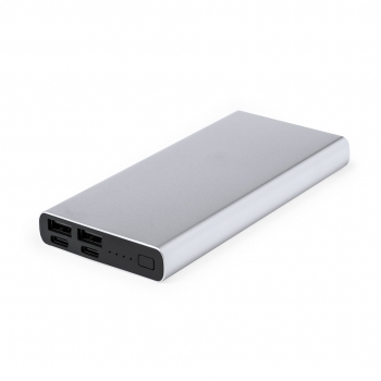 Powerbank de aluminio de alta capacidad con 10000 mAh y múltiples salidas