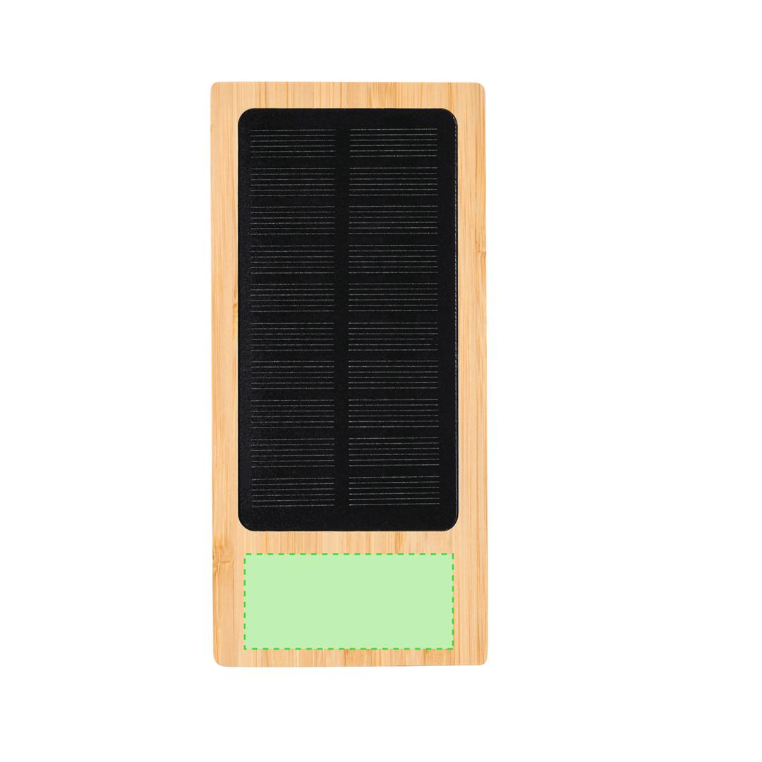 Powerbank solar de bambú de 4000 mAh con panel fotovoltaico integrado