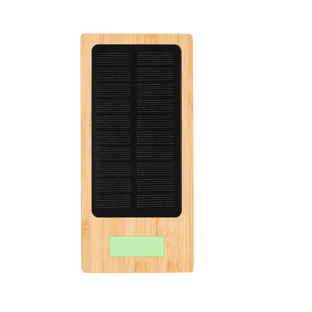 Powerbank solar de bambú de 4000 mAh con panel fotovoltaico integrado