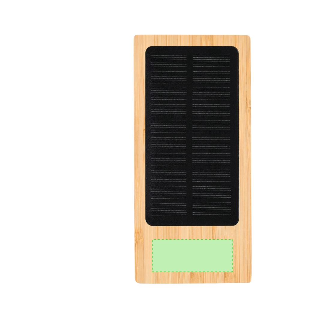 Powerbank solar de bambú de 4000 mAh con panel fotovoltaico integrado