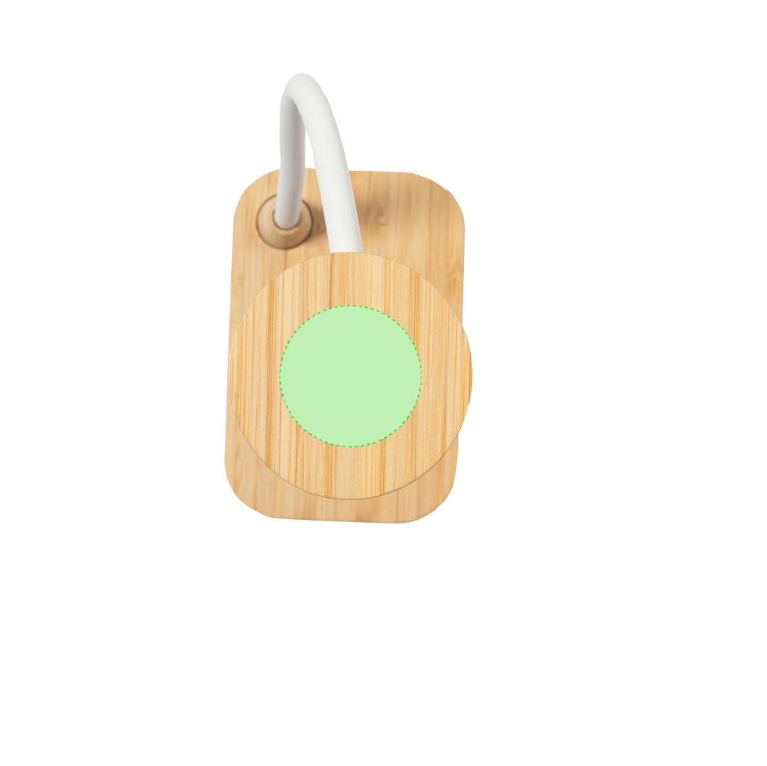 Lámpara de bambú con 12 LEDs regulables y base de carga inalámbrica 10W