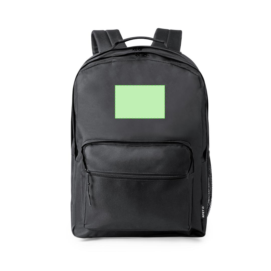 Mochila de RPET 600D con doble compartimento central y portátil 15