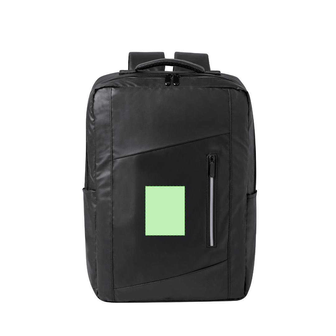 Mochila urbana de polipiel con banda reflectante, portátil 15