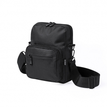 Bandolera de RPET 600D con doble tirador y 2 compartimentos frontales de acceso rápido