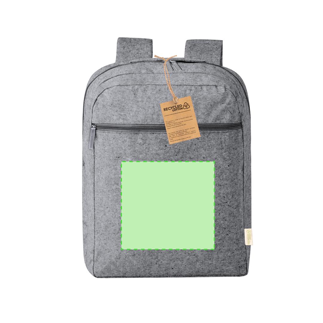 Mochila de algodón 100% reciclado GRS 300 g/m² con portátil, tablet y espalda acolchada