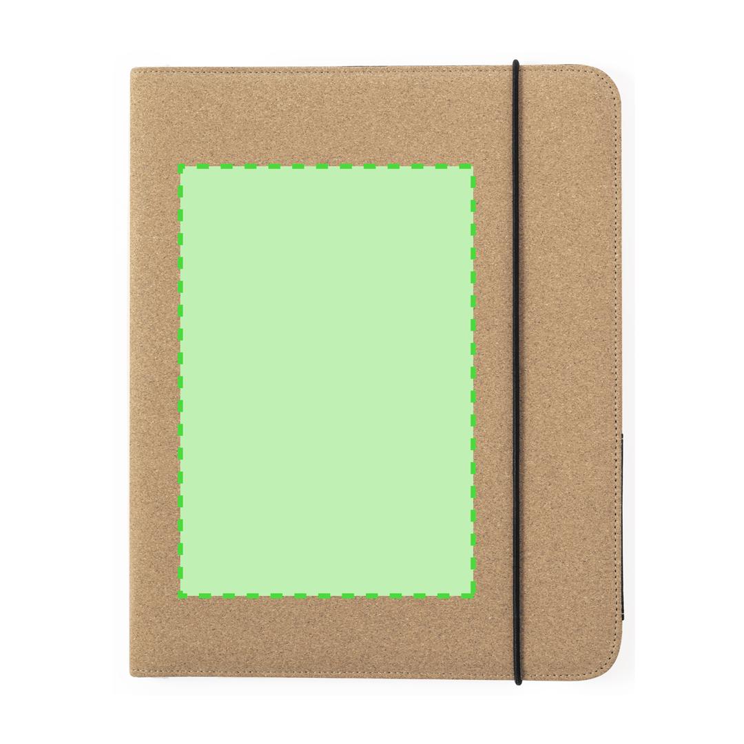 Carpeta portadocumentos de corcho natural con bloc de 20 hojas