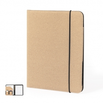 Carpeta portadocumentos de corcho natural con bloc de 20 hojas