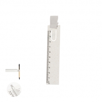 Regla-marcapáginas de caña de trigo de 10 cm con doble función