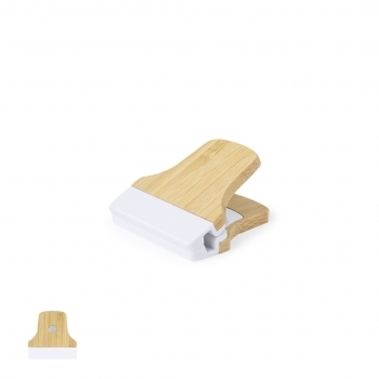 Pinza magnética de bambú natural para notas
