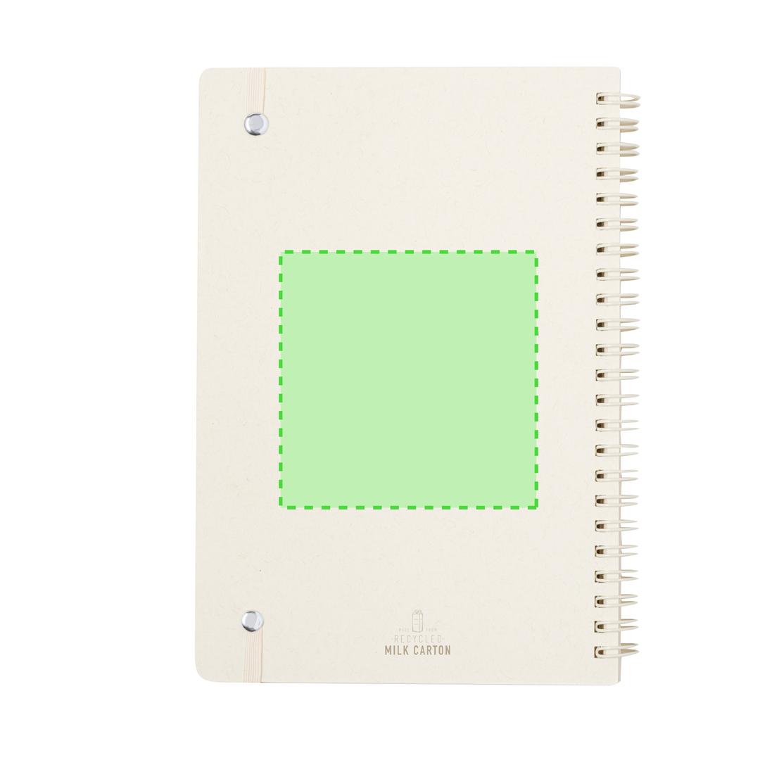 Libreta rígida de cartones de leche reciclados con 80 hojas