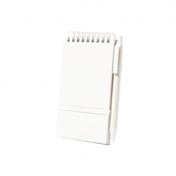Libreta rígida de cartones de leche reciclados con 80 hojas y bolígrafo