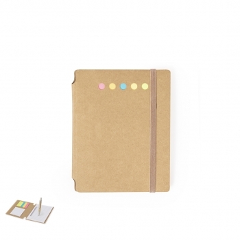 Bloc de notas organizador de cartón reciclado con 70 hojas y formato vertical