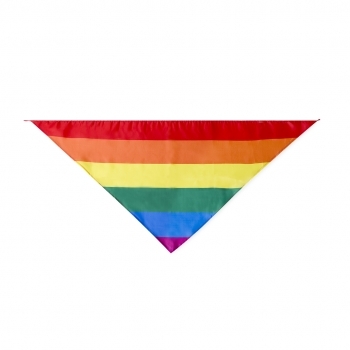 Pañoleta Rainbow de poliéster multicolor con pespuntes de refuerzo 100×70 cm