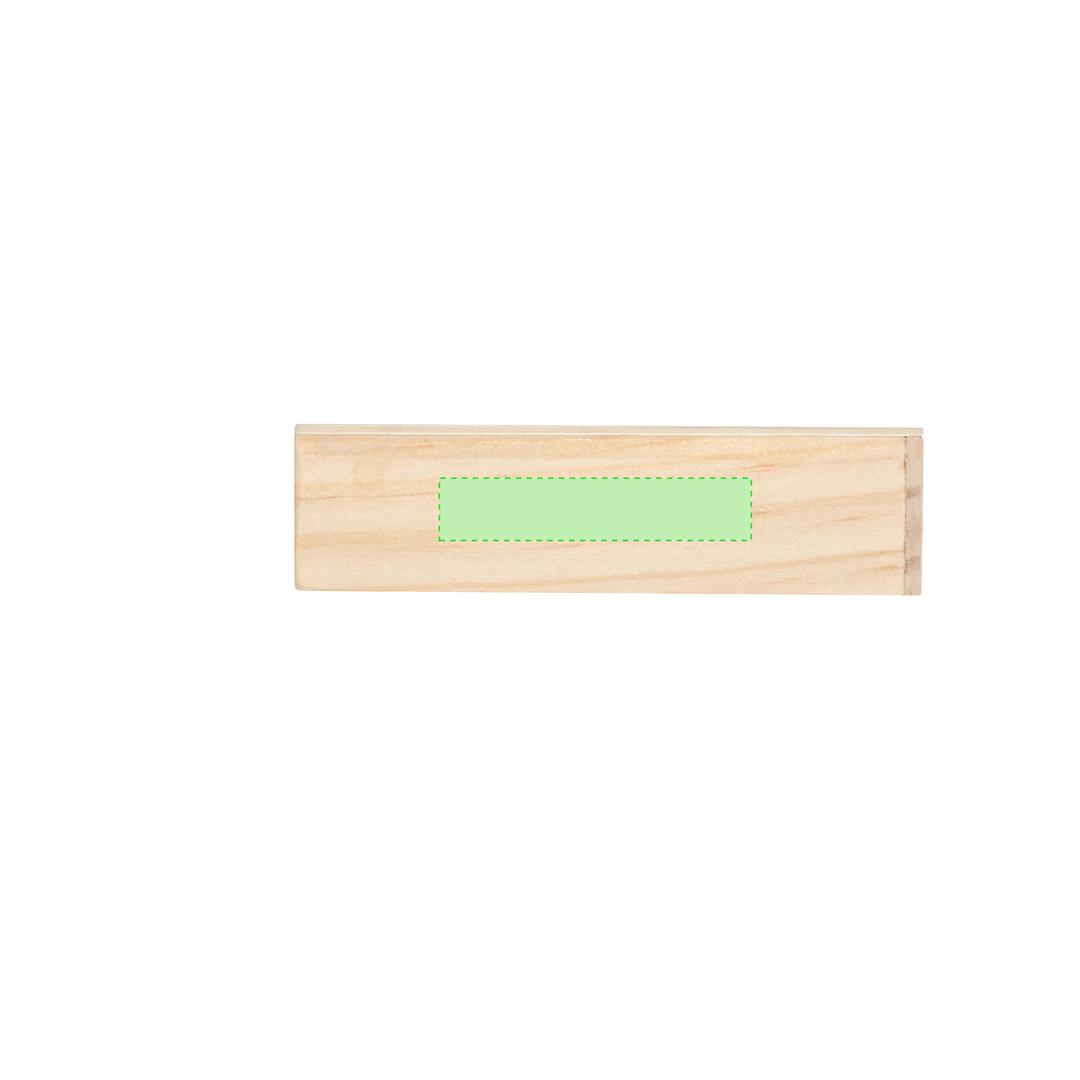 Juego de 5 dados de madera natural en estuche con tapa deslizante