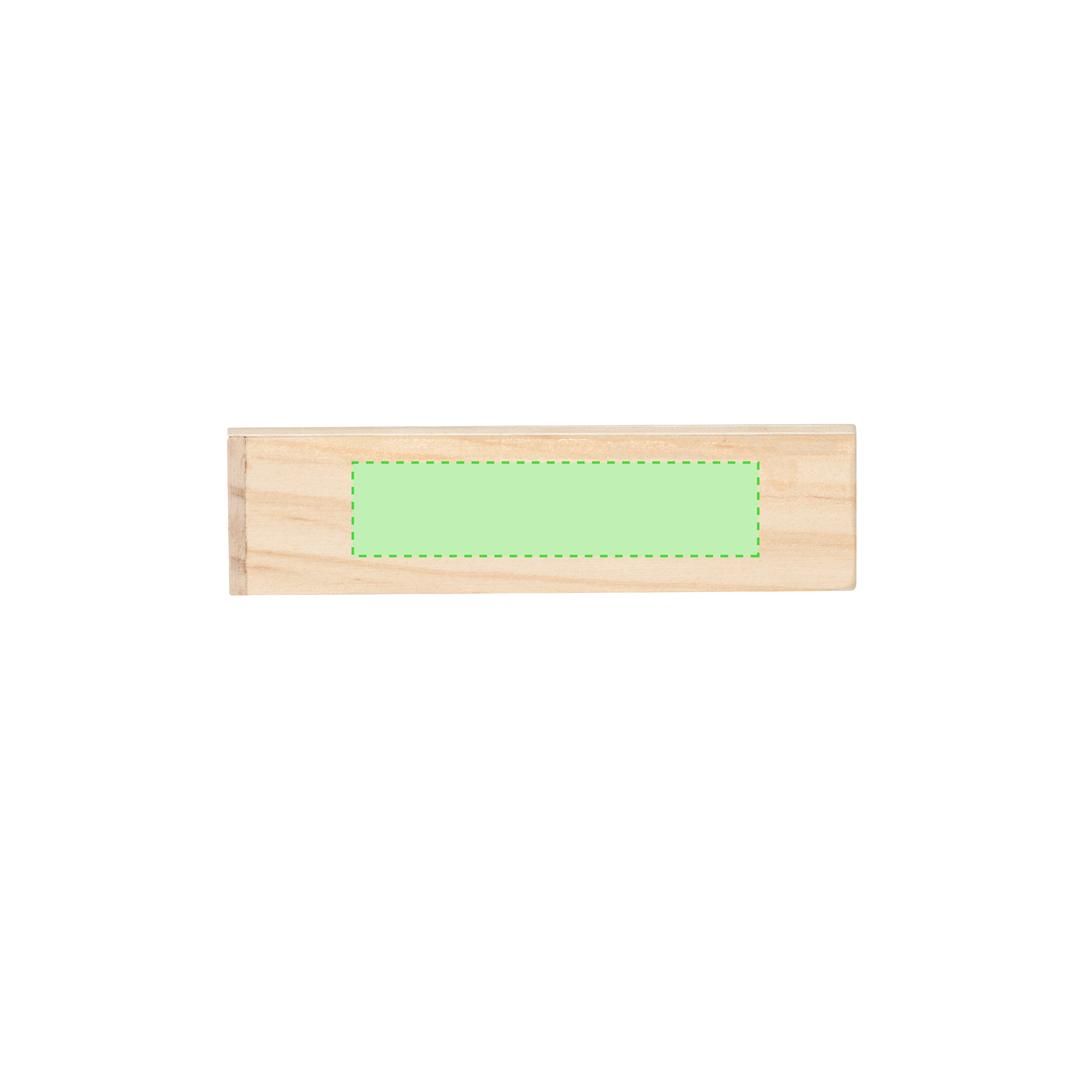 Juego de 5 dados de madera natural en estuche con tapa deslizante