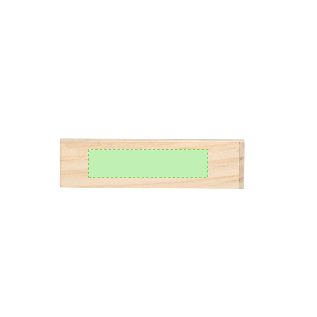 Juego de 5 dados de madera natural en estuche con tapa deslizante