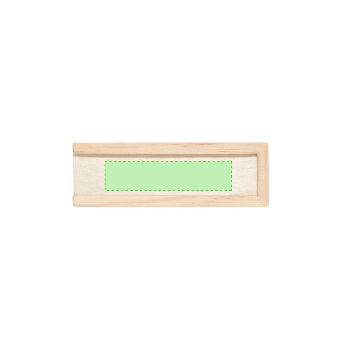 Juego de 5 dados de madera natural en estuche con tapa deslizante