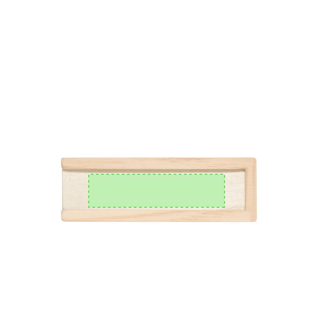 Juego de 5 dados de madera natural en estuche con tapa deslizante