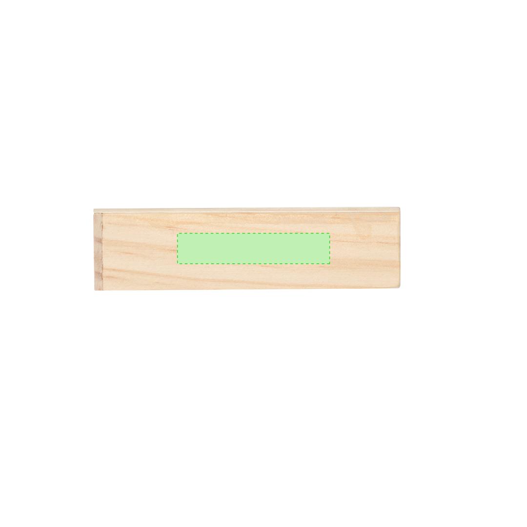 Juego de 5 dados de madera natural en estuche con tapa deslizante