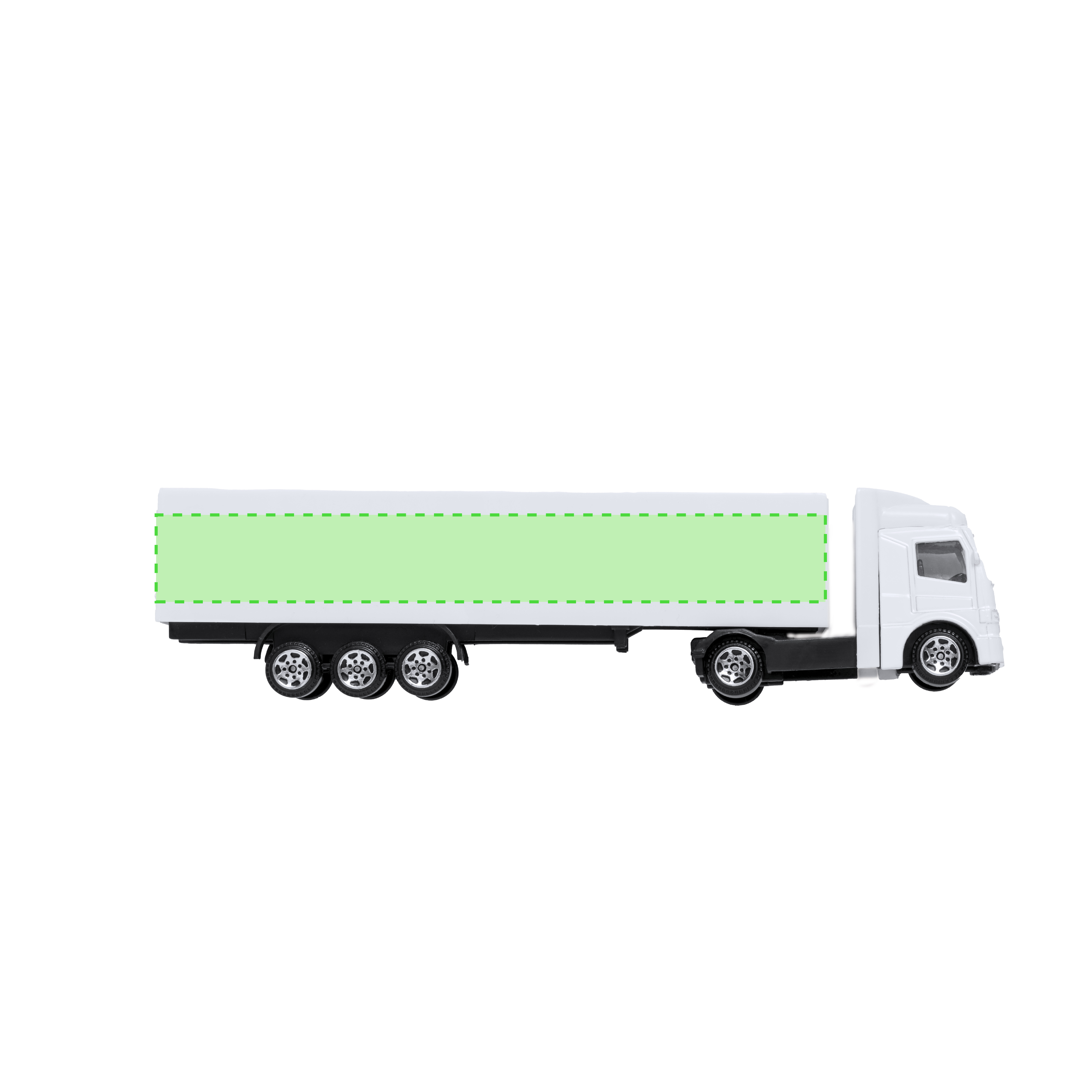 Maqueta de camión con cabina metálica y tráiler en ABS 19,5 cm