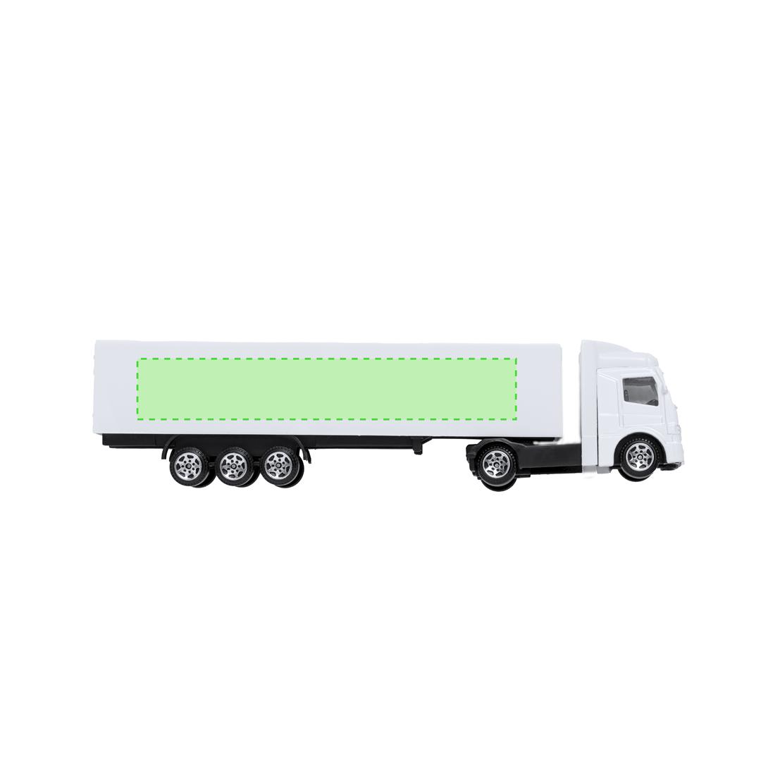 Maqueta de camión con cabina metálica y tráiler en ABS 19,5 cm