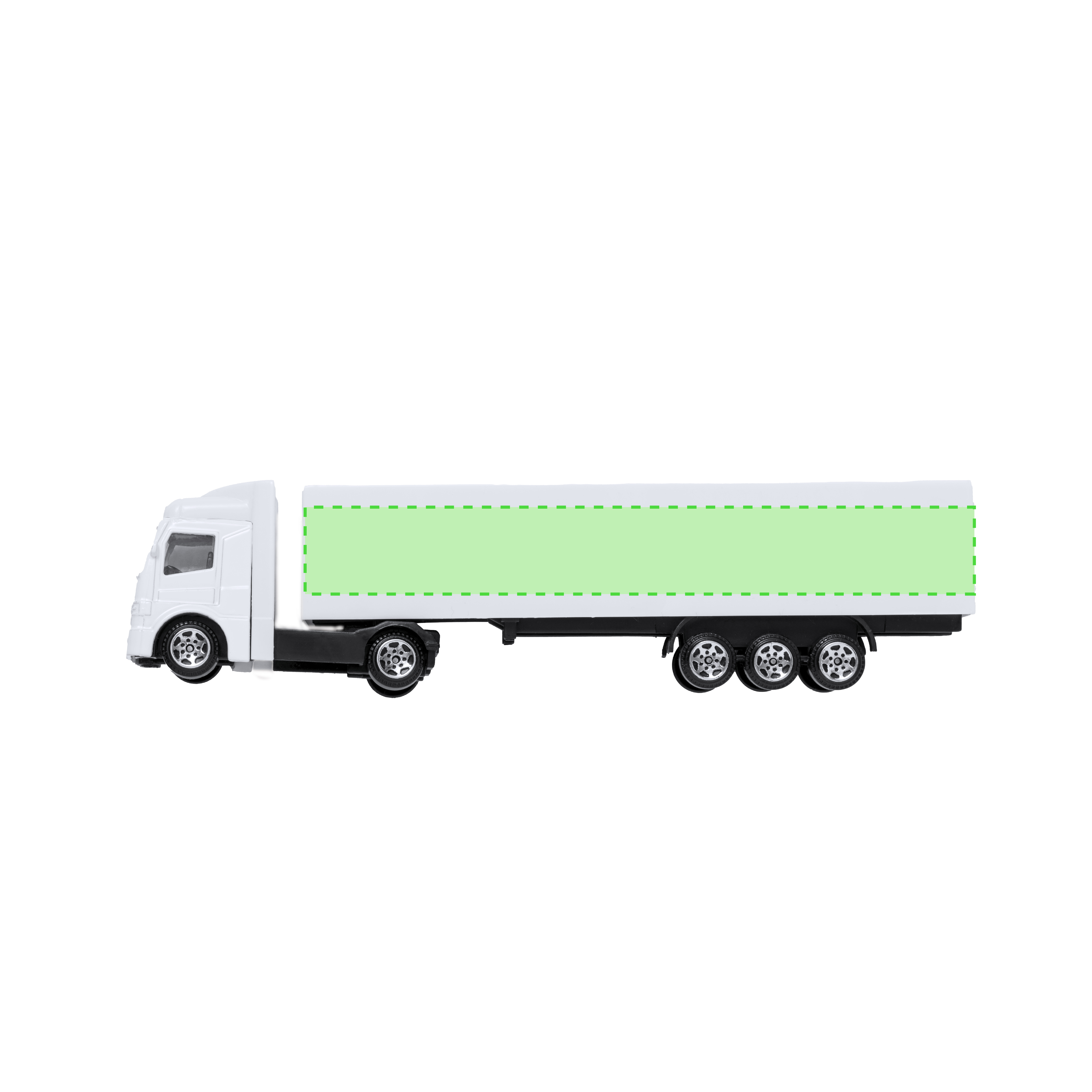 Maqueta de camión con cabina metálica y tráiler en ABS 19,5 cm