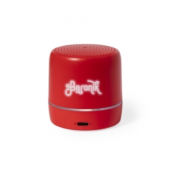 Altavoz Bluetooth compacto 3W con interior LED iluminado, logotipo láser iluminado y varios colores